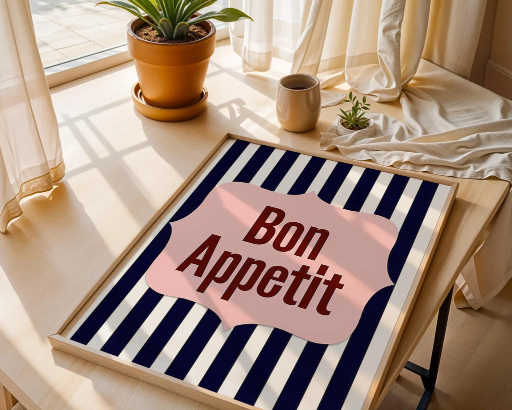 Positive Emotion | Bon Appetit Print | French Bistro Style Typography Wall Art wall art print, modern home decor, unframed artwork by Nomad & Nest