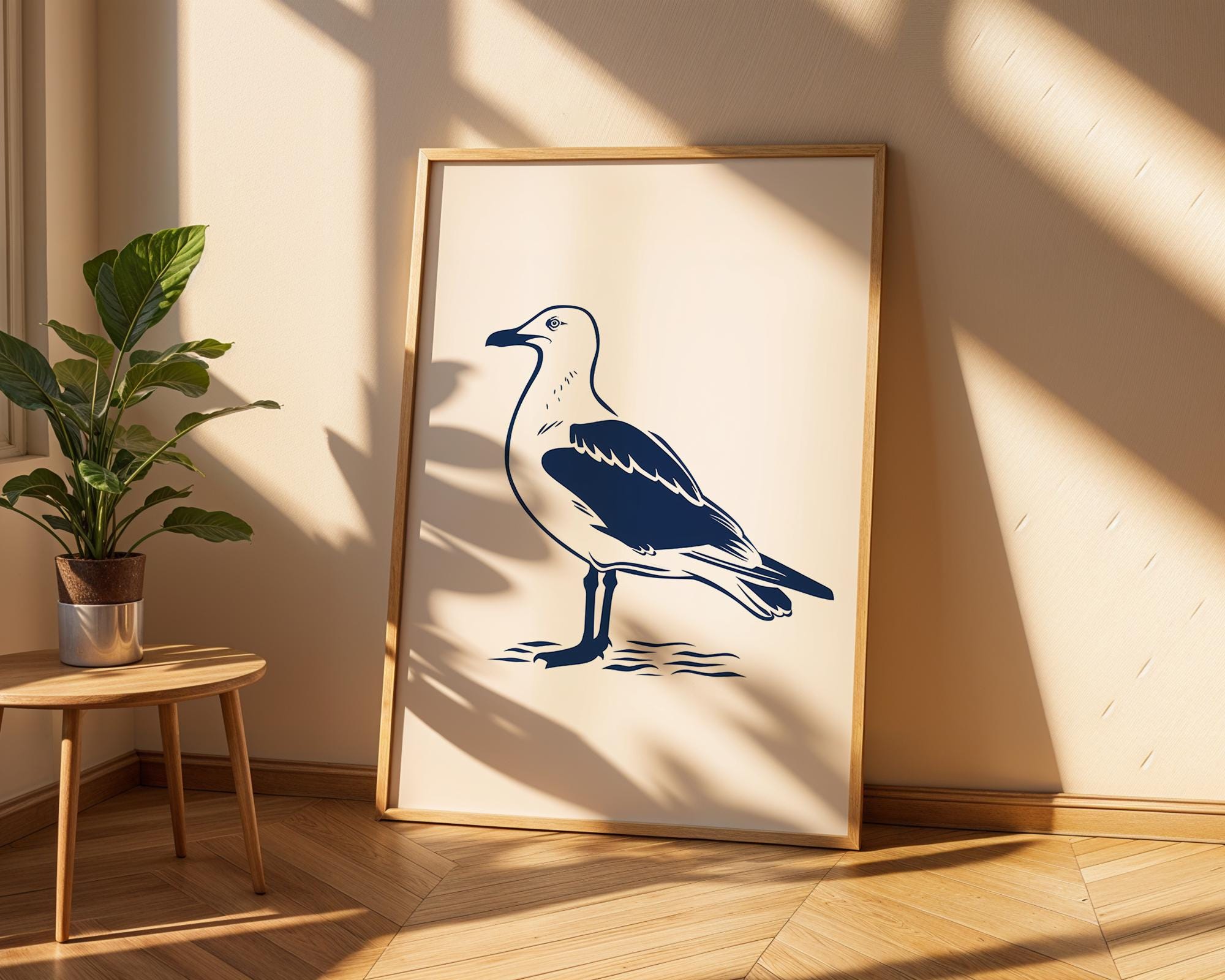 Sea Gull Art Print | Coastal Bird Poster, Modern Wildlife Artwork wall art print, modern home decor, unframed artwork by Nomad & Nest
