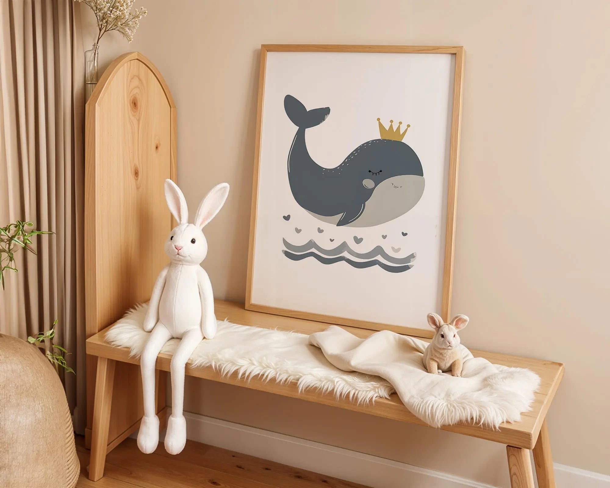 Playroom Ideas | Whale Nursery Art | Coastal Boho Ocean Wall Print wall art print, modern home decor, unframed artwork by Nomad & Nest