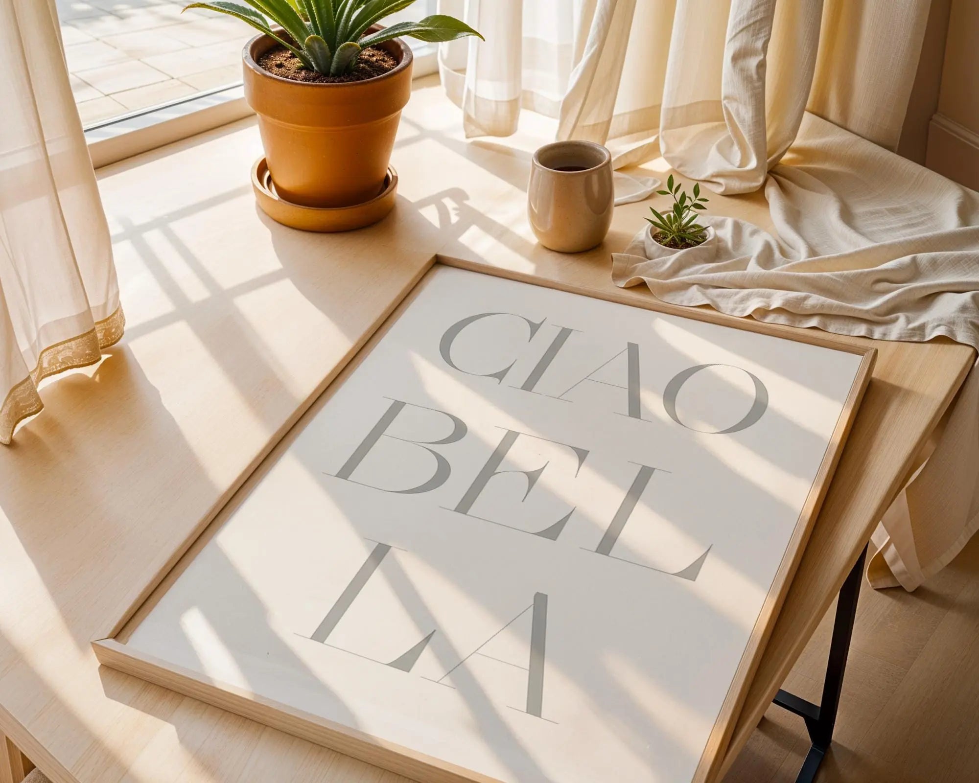Ciao Bella Typography Print | Modern Minimalist Wall Art wall art print, modern home decor, unframed artwork by Nomad & Nest
