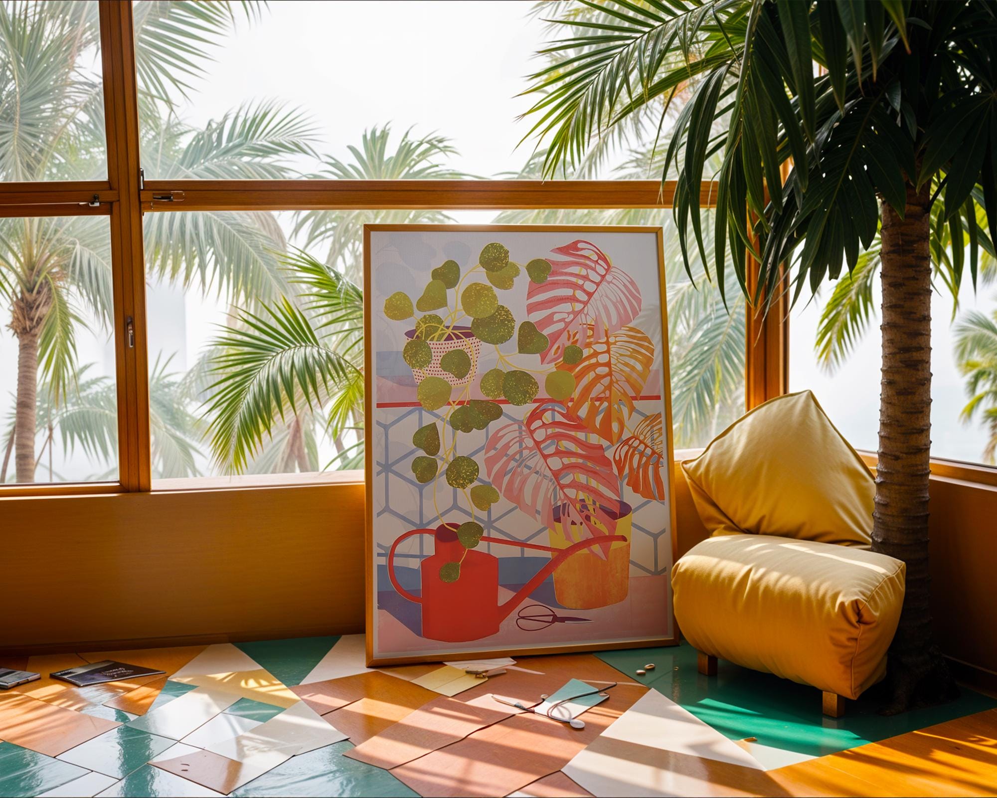Botanical Still Life Art Print | Vibrant Tropical Plant Poster wall art print, modern home decor, unframed artwork by Nomad & Nest