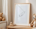 Playroom Ideas | Sleeping Baby Line Art Print | Modern Nursery Wall Ar wall art print, modern home decor, unframed artwork by Nomad & Nest