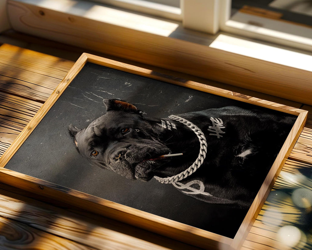 Gothic Cane Corso Art Print, Urban Dog Lover Wall Decor wall art print, modern home decor, unframed artwork by Nomad & Nest
