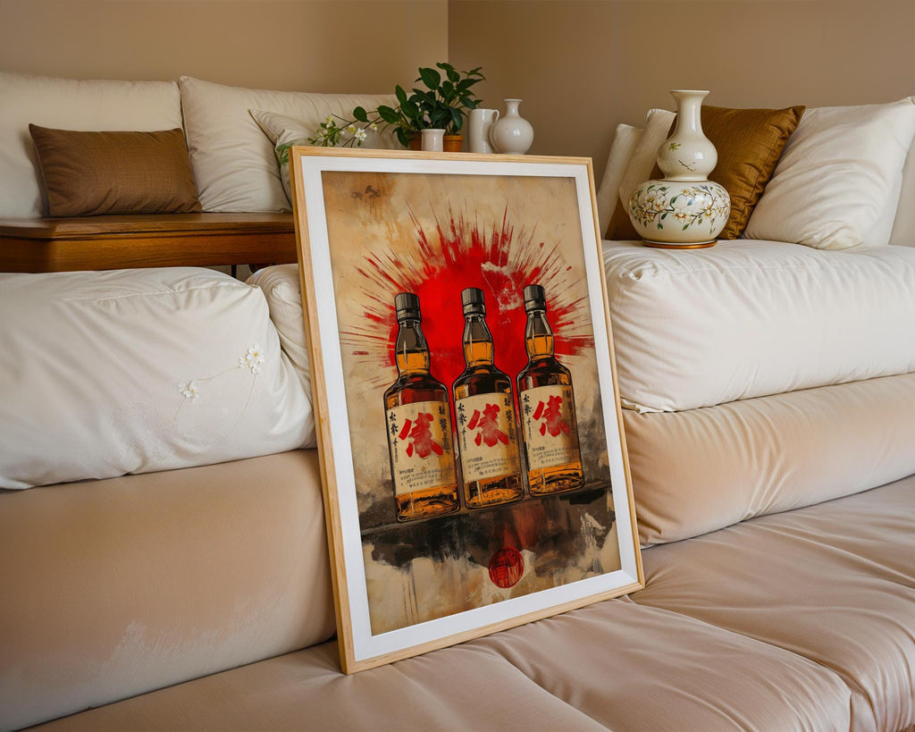 Japanese Poster | Whiskey Art Print – Vintage Liquor Bottle Bar wall art print, modern home decor, unframed artwork by Nomad & Nest