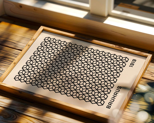 Bauhaus Poster Geometric Art Print | Black and White Minimalist wall art print, modern home decor, unframed artwork by Nomad & Nest