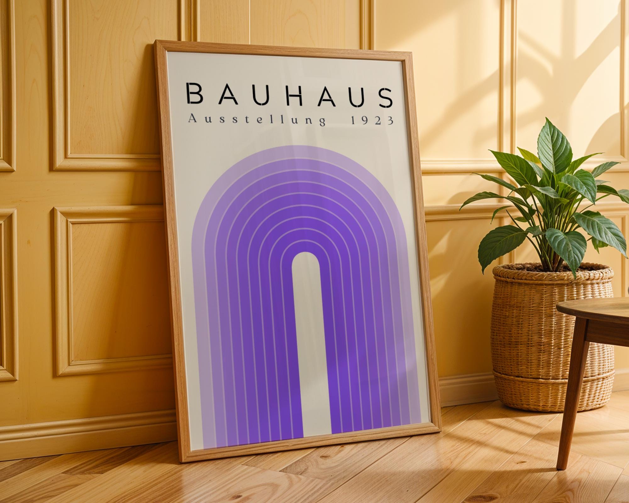 Bauhaus Poster Art Print | Purple Geometric Arch, Mid-Century Modern wall art print, modern home decor, unframed artwork by Nomad & Nest