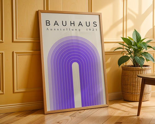 Bauhaus Poster Art Print | Purple Geometric Arch, Mid-Century Modern wall art print, modern home decor, unframed artwork by Nomad & Nest