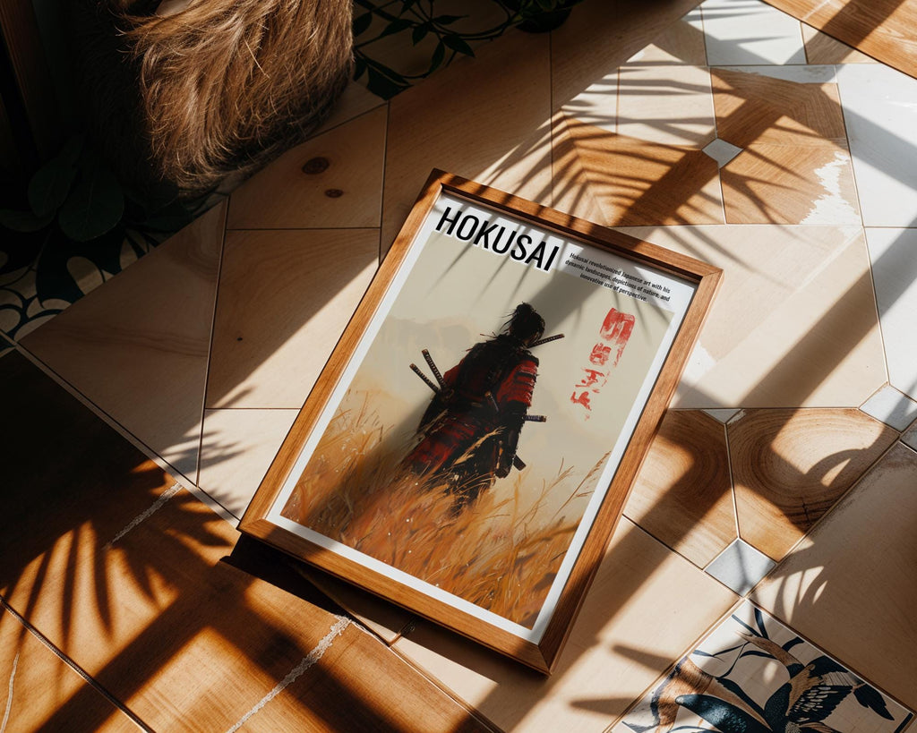 Japanese Poster | Samurai Warrior Hokusai Style Art Print –  Bushido wall art print, modern home decor, unframed artwork by Nomad & Nest