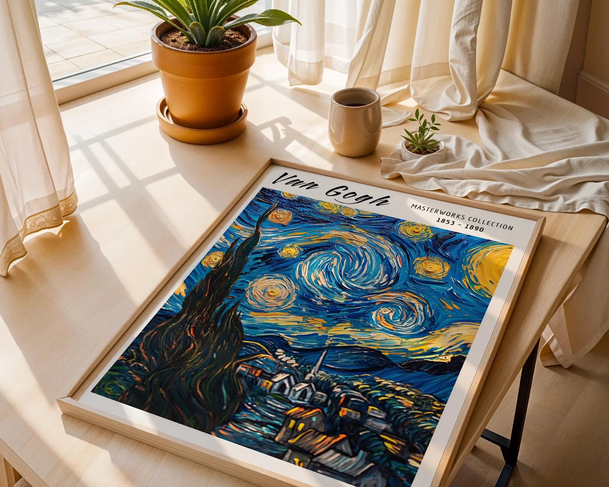 Van Gogh Print | Starry Night Village  | Expressionist Wall Art wall art print, modern home decor, unframed artwork by Nomad & Nest