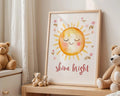 Playroom Ideas | Shine Bright Nursery Print | Sun Wall Art Baby Decor wall art print, modern home decor, unframed artwork by Nomad & Nest