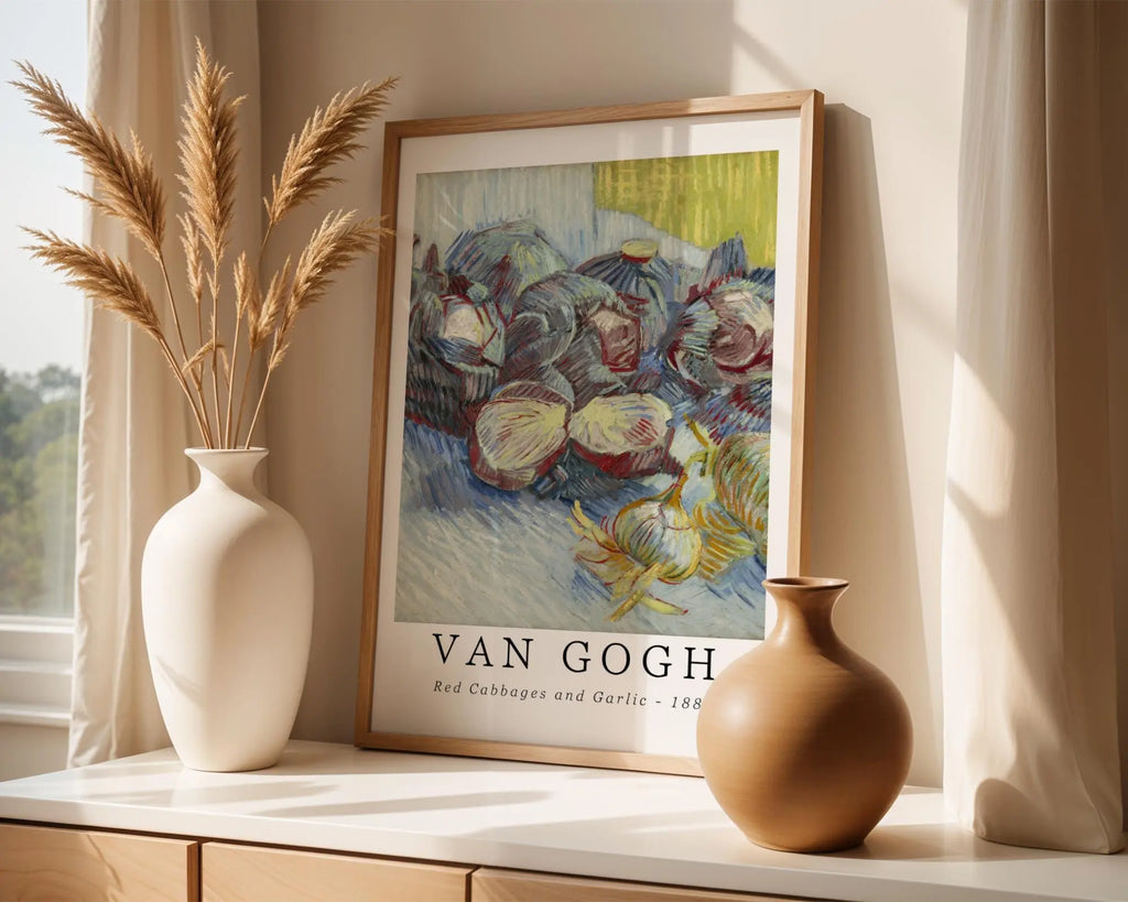 Van Gogh Print | Red Cabbages and Garlic  – Vintage Kitchen Still Life wall art print, modern home decor, unframed artwork by Nomad & Nest
