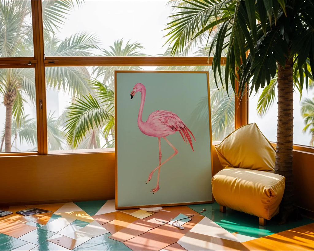 Elegant Flamingo Watercolor Print | Tropical Bird Wall Art wall art print, modern home decor, unframed artwork by Nomad & Nest