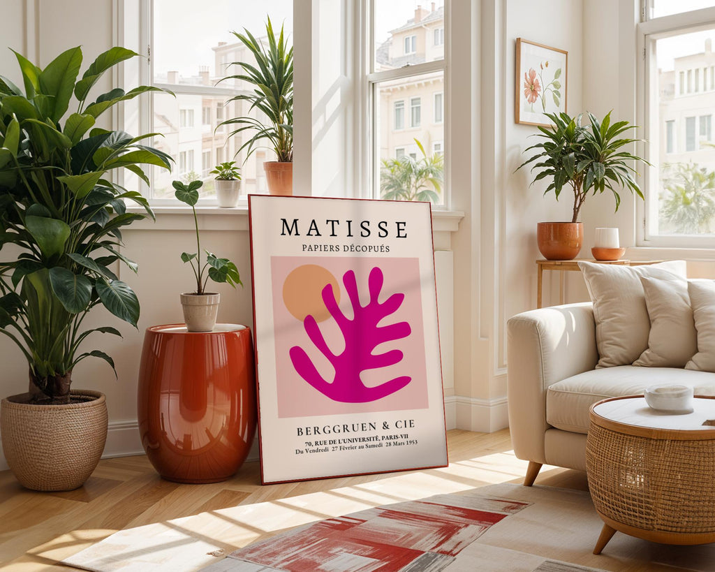 Henri Matisse Print | Inspired Art  | Pink Coral Cut-Out, Modern Abstract wall art print, modern home decor, unframed artwork by Nomad & Nest