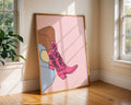 Pink Cowboy Boots Art Print | Coastal Cowgirl Wall Decor wall art print, modern home decor, unframed artwork by Nomad & Nest