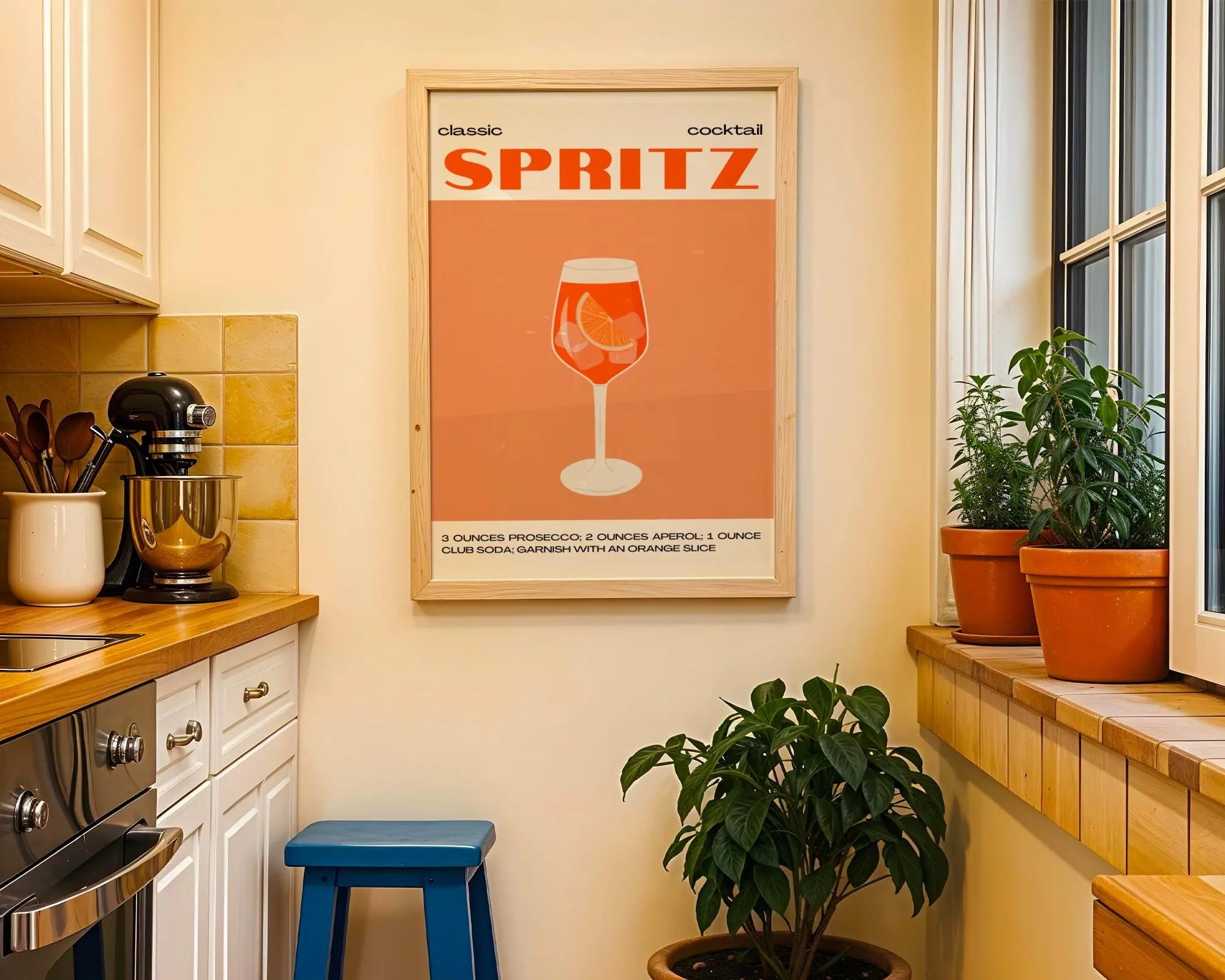 Spritz Cocktail Art Print | Modern Bar Cart Decor wall art print, modern home decor, unframed artwork by Nomad & Nest