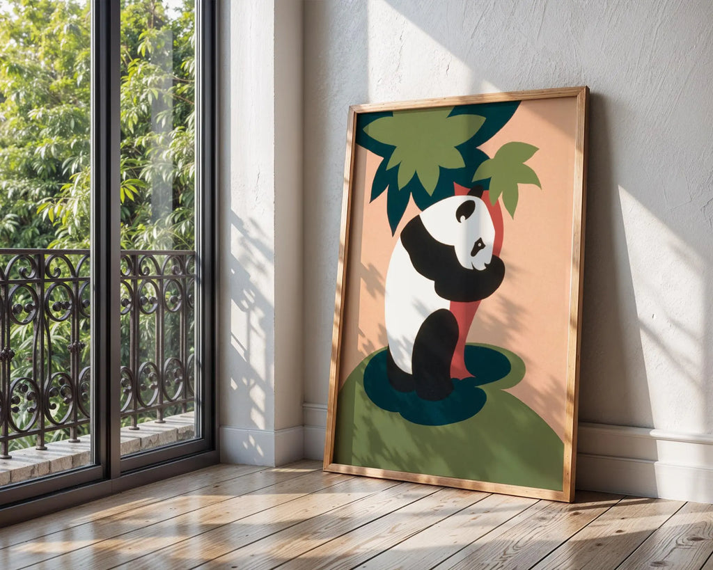 Panda Print | Whimsical Scandinavian Nursery Art wall art print, modern home decor, unframed artwork by Nomad & Nest