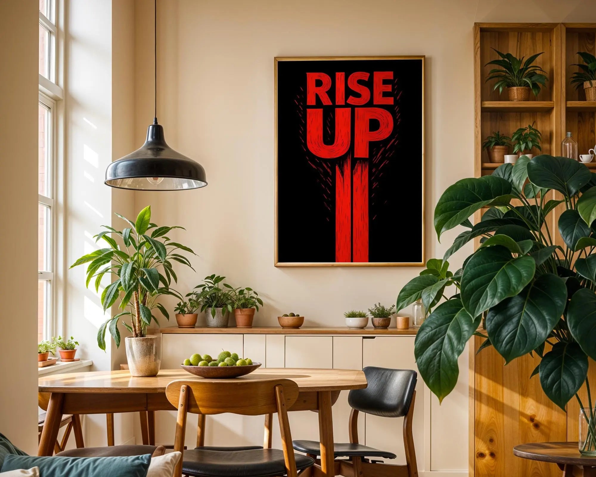 Rise Up Typography Print | Bold Red Black Wall Art wall art print, modern home decor, unframed artwork by Nomad & Nest