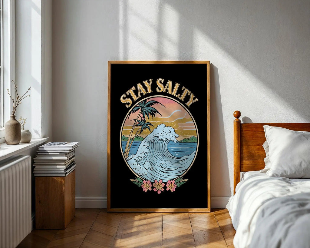 Stay Salty Wave Art Print | Coastal Beach House Decor wall art print, modern home decor, unframed artwork by Nomad & Nest