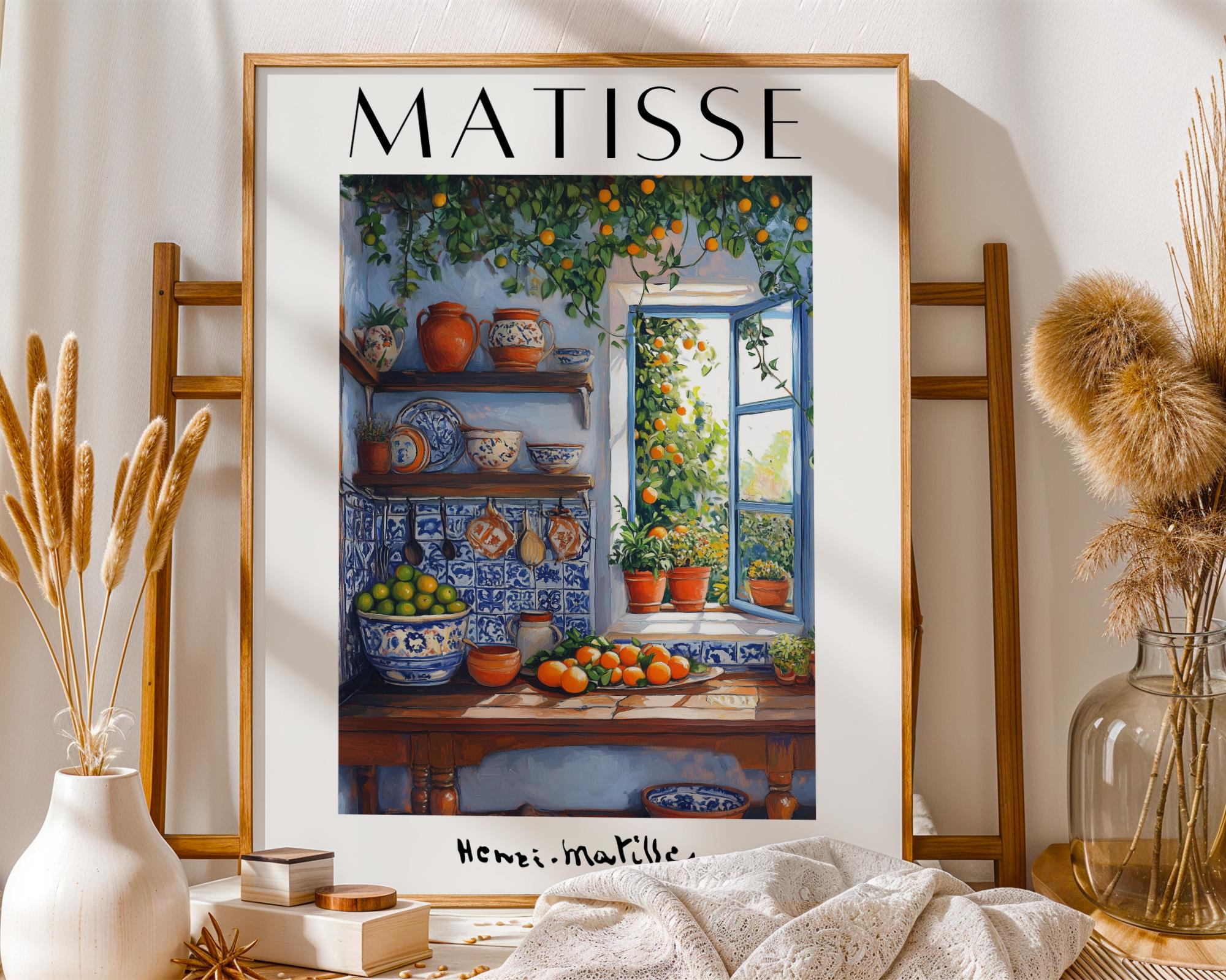 Henri Matisse Print | Inspired Kitchen Art  | Mediterranean Fruit, Open Window wall art print, modern home decor, unframed artwork by Nomad & Nest