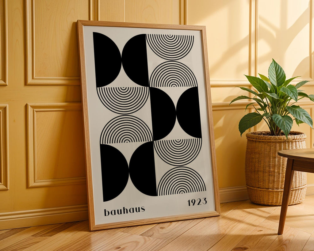 Bauhaus Poster Geometric Art Print | Minimalist Black and White wall art print, modern home decor, unframed artwork by Nomad & Nest