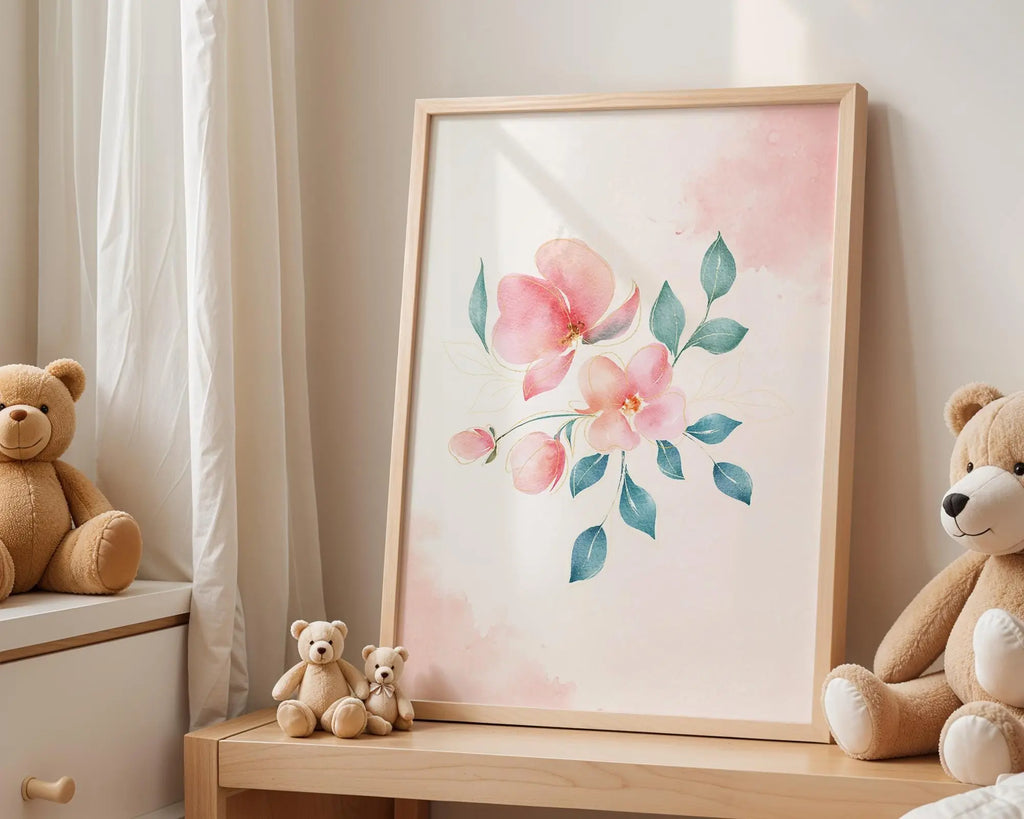 Playroom Ideas | Floral Nursery Wall Art | Soft Botanical Baby Decor wall art print, modern home decor, unframed artwork by Nomad & Nest