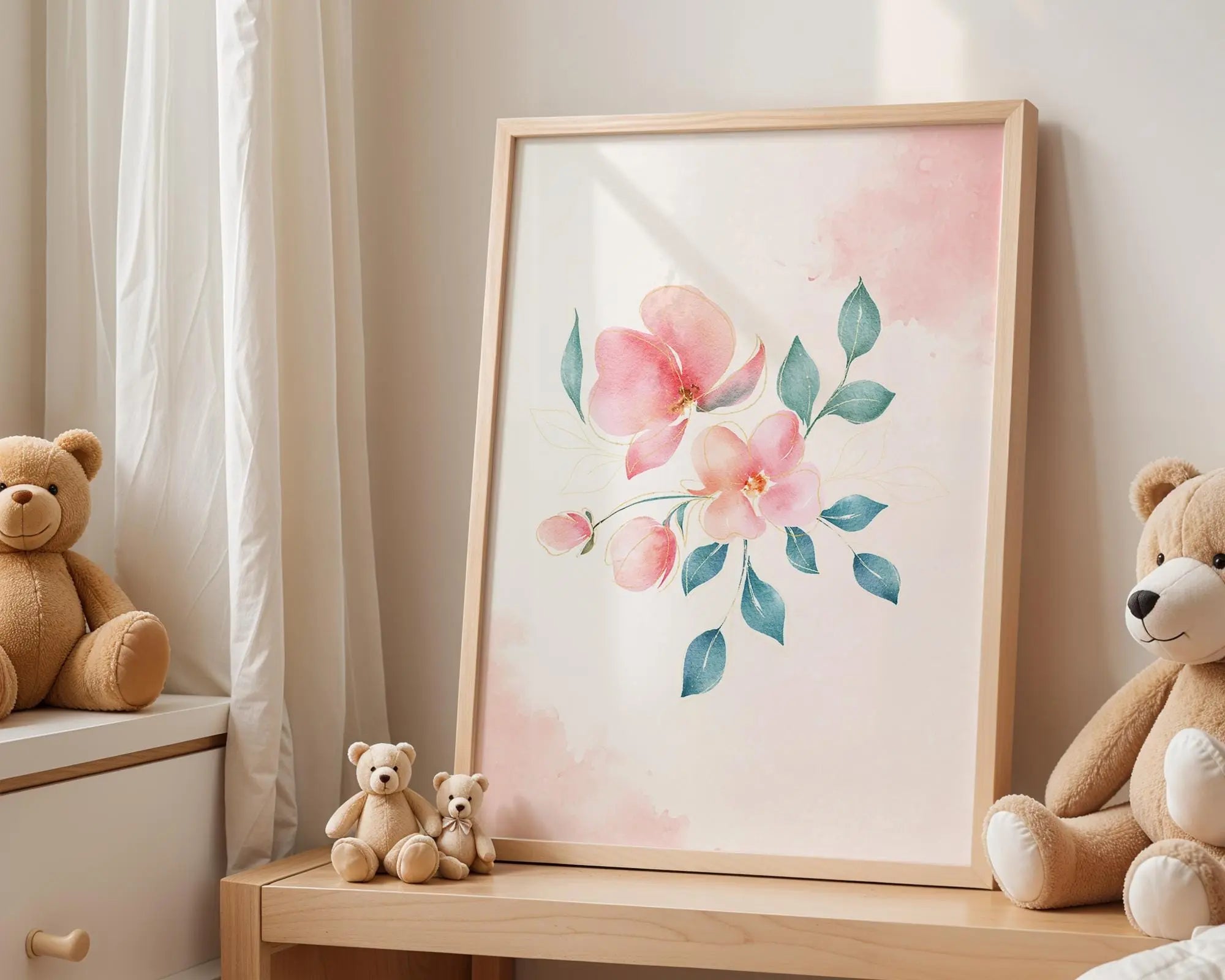Playroom Ideas | Floral Nursery Wall Art | Soft Botanical Baby Decor wall art print, modern home decor, unframed artwork by Nomad & Nest