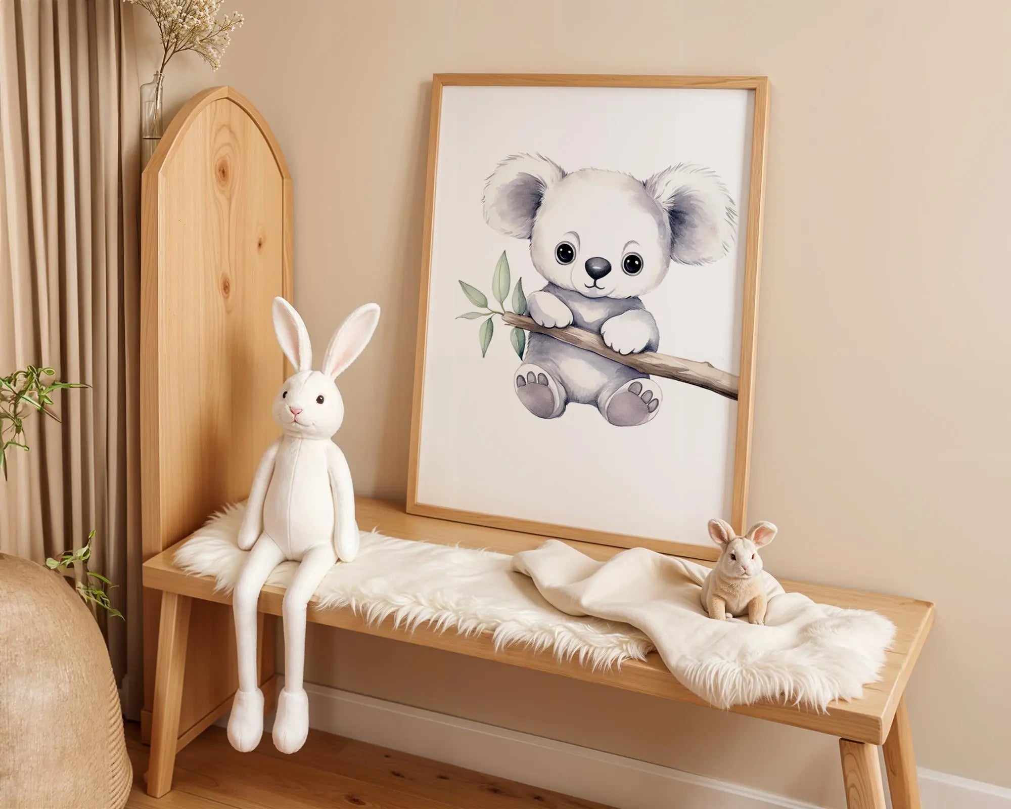 Playroom Ideas | Koala Nursery Wall Art | Australian Animal Baby Illustration wall art print, modern home decor, unframed artwork by Nomad & Nest