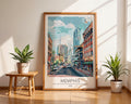 Memphis Tennessee Skyline Art Print | Modern City Street Scene wall art print, modern home decor, unframed artwork by Nomad & Nest