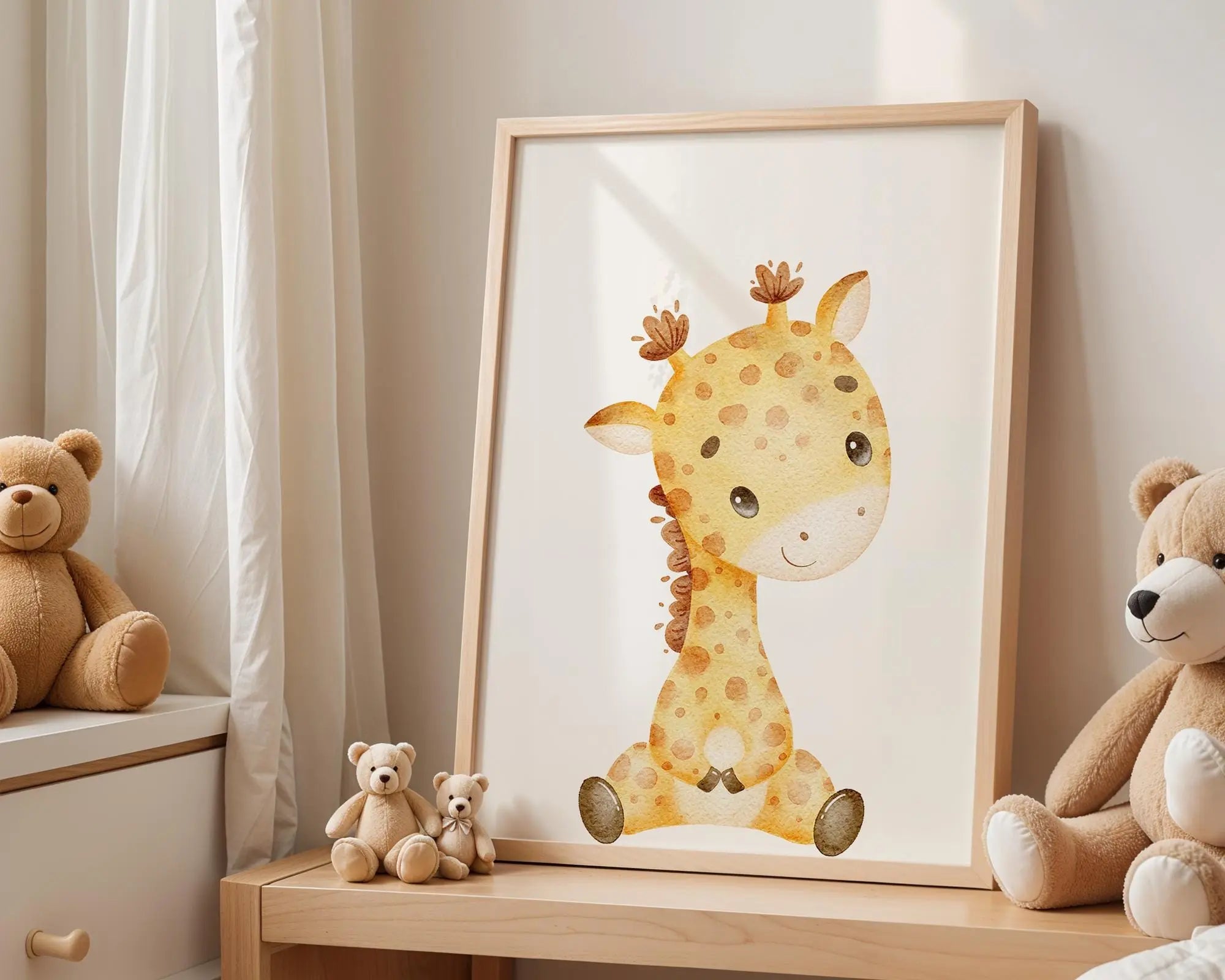 Playroom Ideas | Giraffe Nursery Print | Sweet Safari Animal Wall Art wall art print, modern home decor, unframed artwork by Nomad & Nest