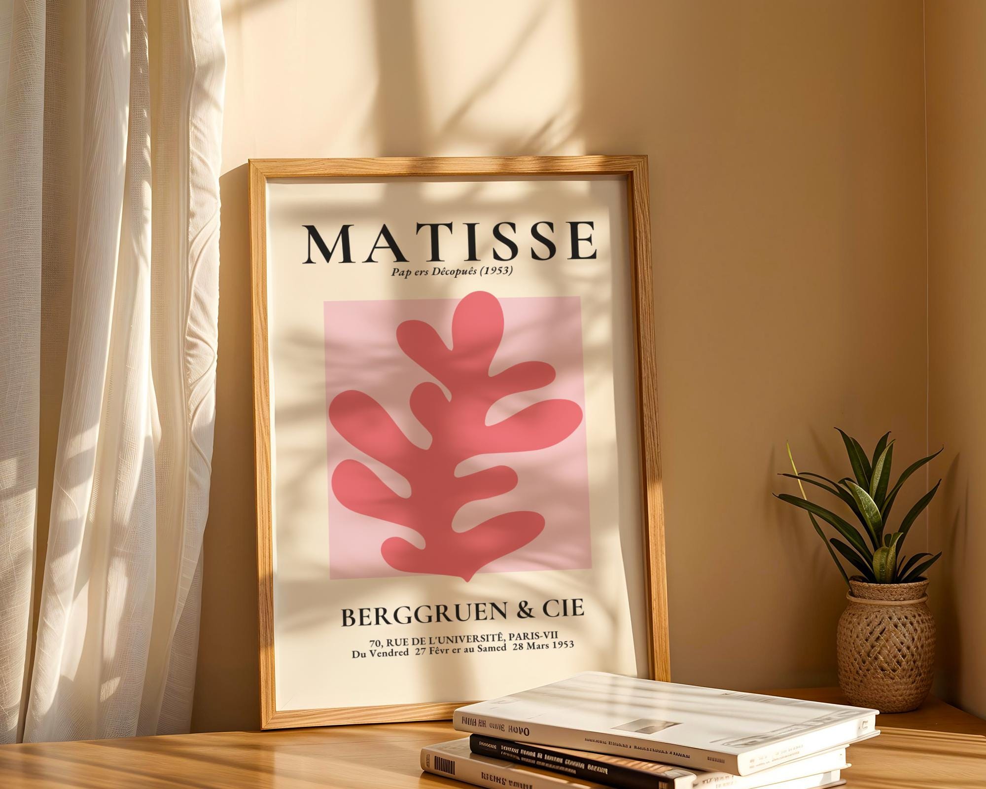Henri Matisse Print | Inspired Leaf  | Pink Botanical Wall Art wall art print, modern home decor, unframed artwork by Nomad & Nest