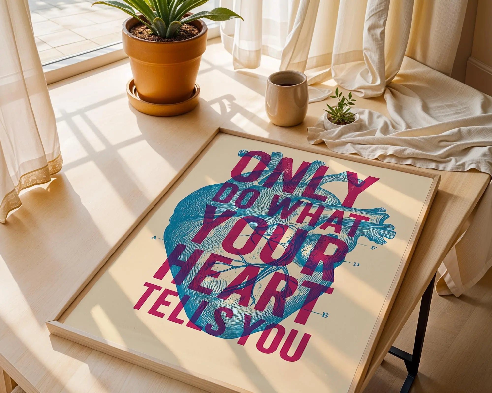 Anatomical Heart Print – Inspirational Quote Wall Art wall art print, modern home decor, unframed artwork by Nomad & Nest