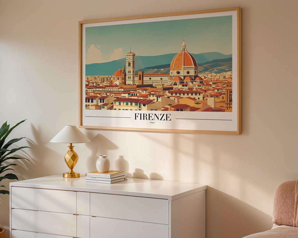 Florence Cathedral Travel Poster | Vintage Tuscan Wall Art Print wall art print, modern home decor, unframed artwork by Nomad & Nest