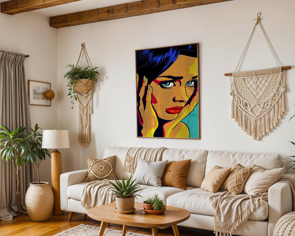 Modern Pop Art | Retro  Woman Portrait Print | Modern Home Office Decor wall art print, modern home decor, unframed artwork by Nomad & Nest