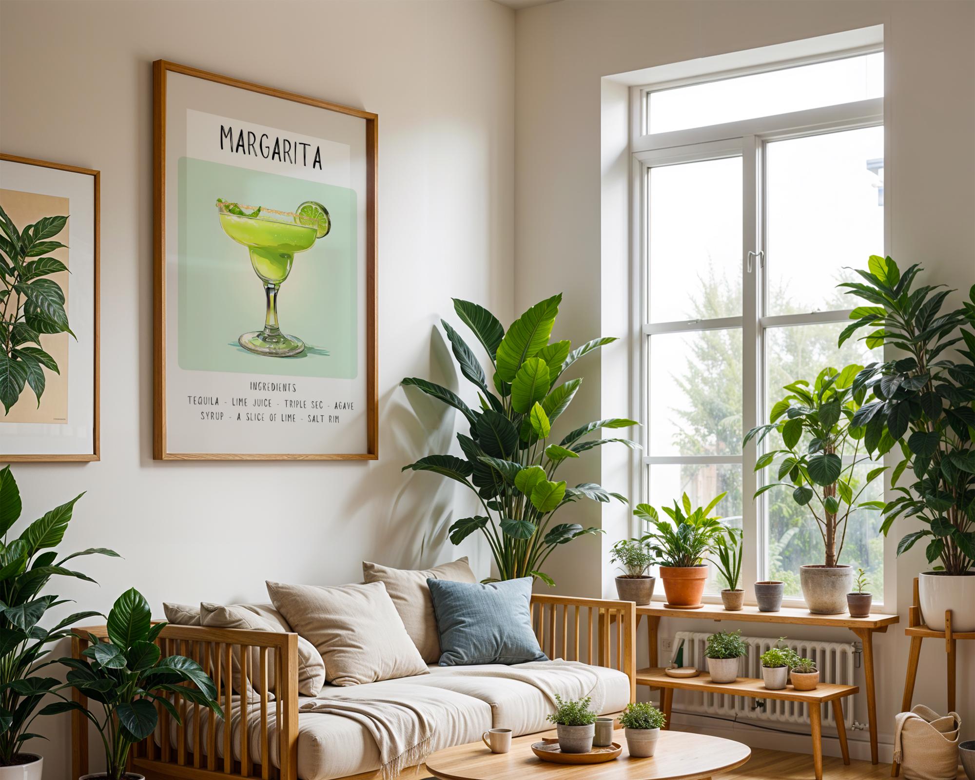 Margarita Cocktail Art Print | Minimalist Bar Cart Poster wall art print, modern home decor, unframed artwork by Nomad & Nest