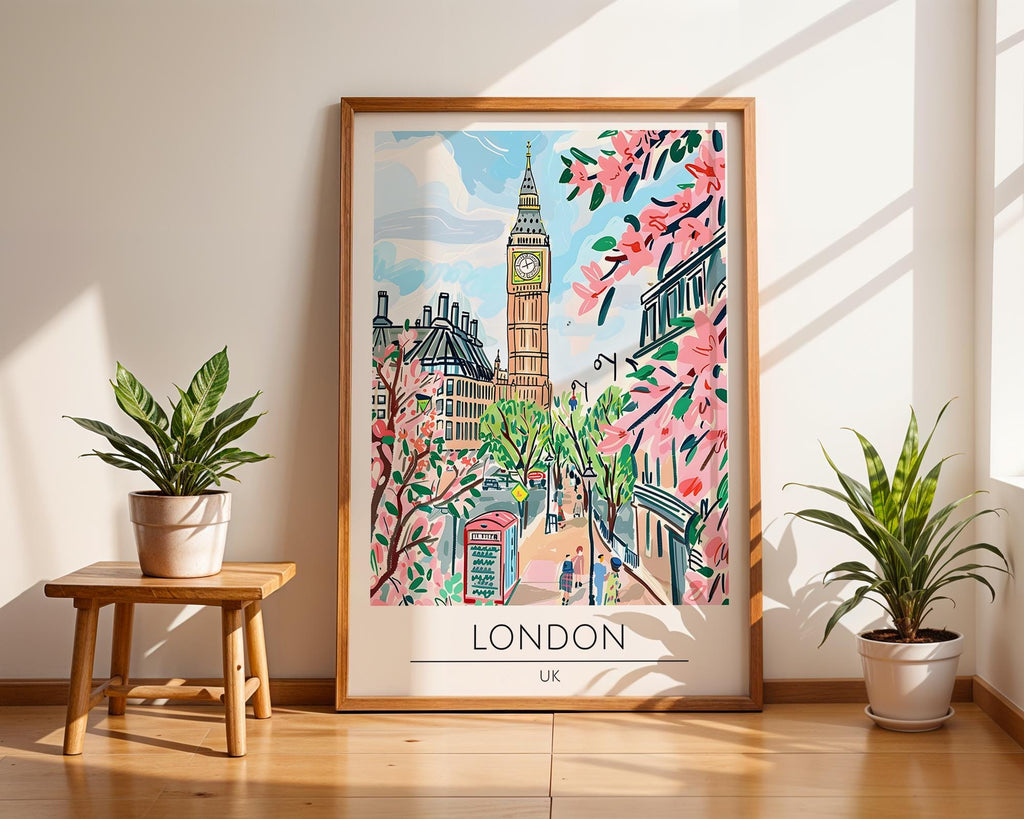London Travel Poster | Big Ben Architecture Art Print wall art print, modern home decor, unframed artwork by Nomad & Nest