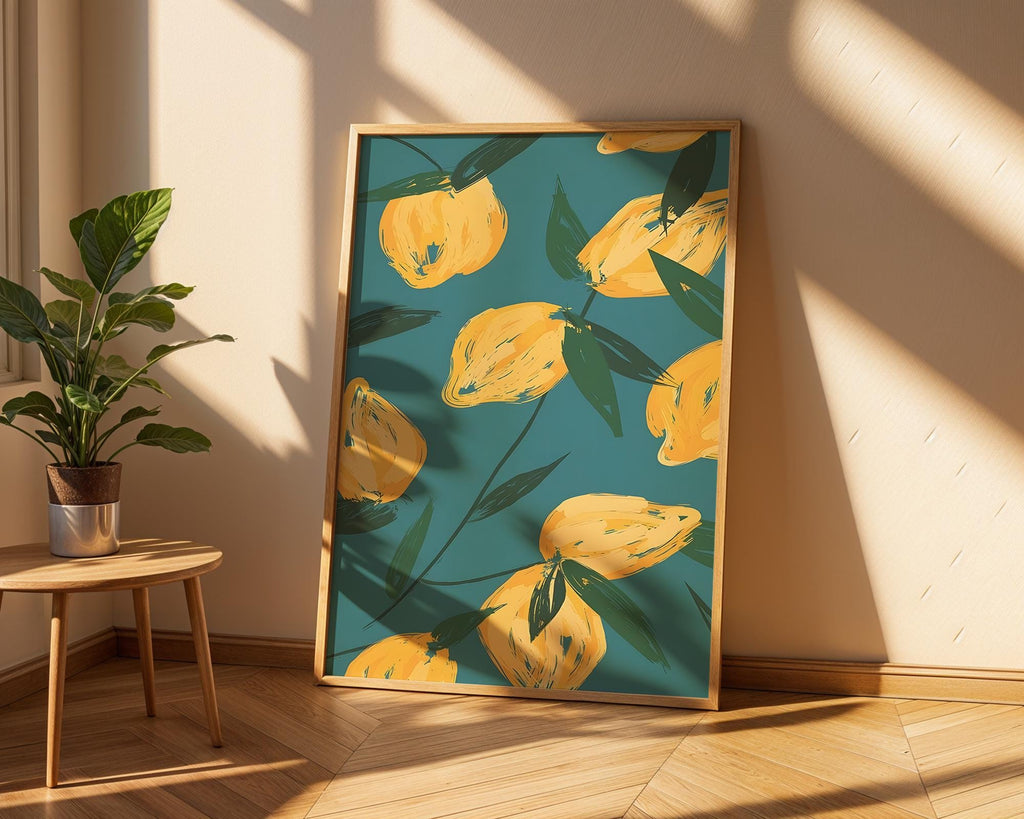 Lemon Botanical Art Print | Modern Kitchen Wall Decor wall art print, modern home decor, unframed artwork by Nomad & Nest