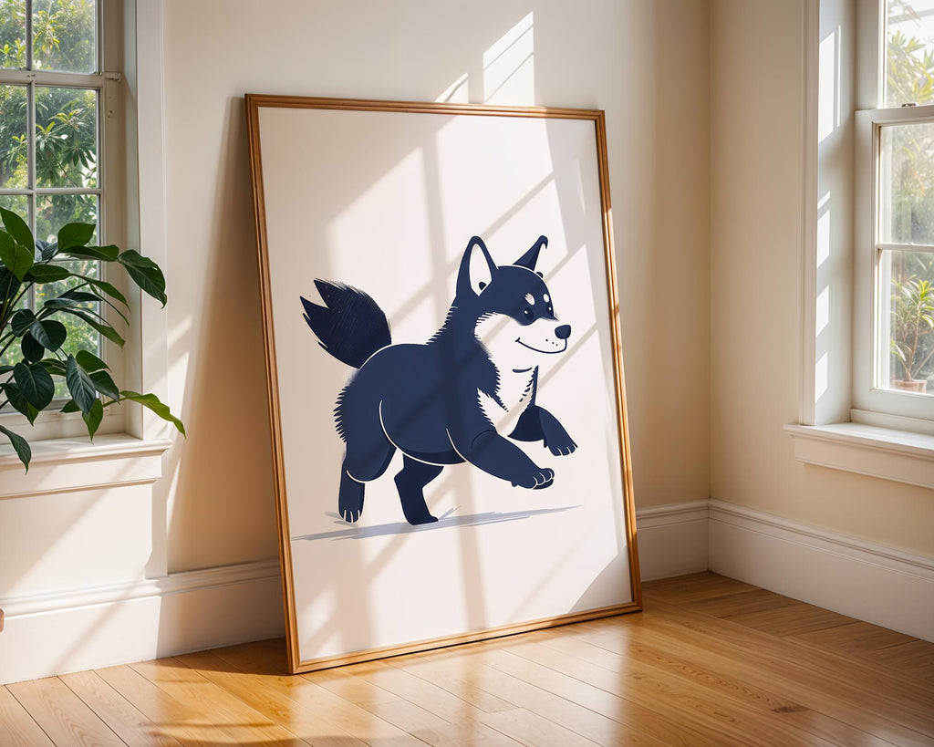 Puppy Wall Art Print, Modern Dog Illustration, Nursery Decor wall art print, modern home decor, unframed artwork by Nomad & Nest