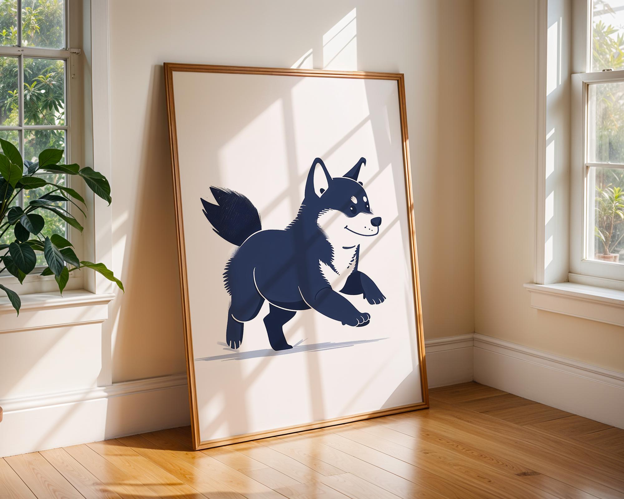 Puppy Wall Art Print, Modern Dog Illustration, Nursery Decor wall art print, modern home decor, unframed artwork by Nomad & Nest