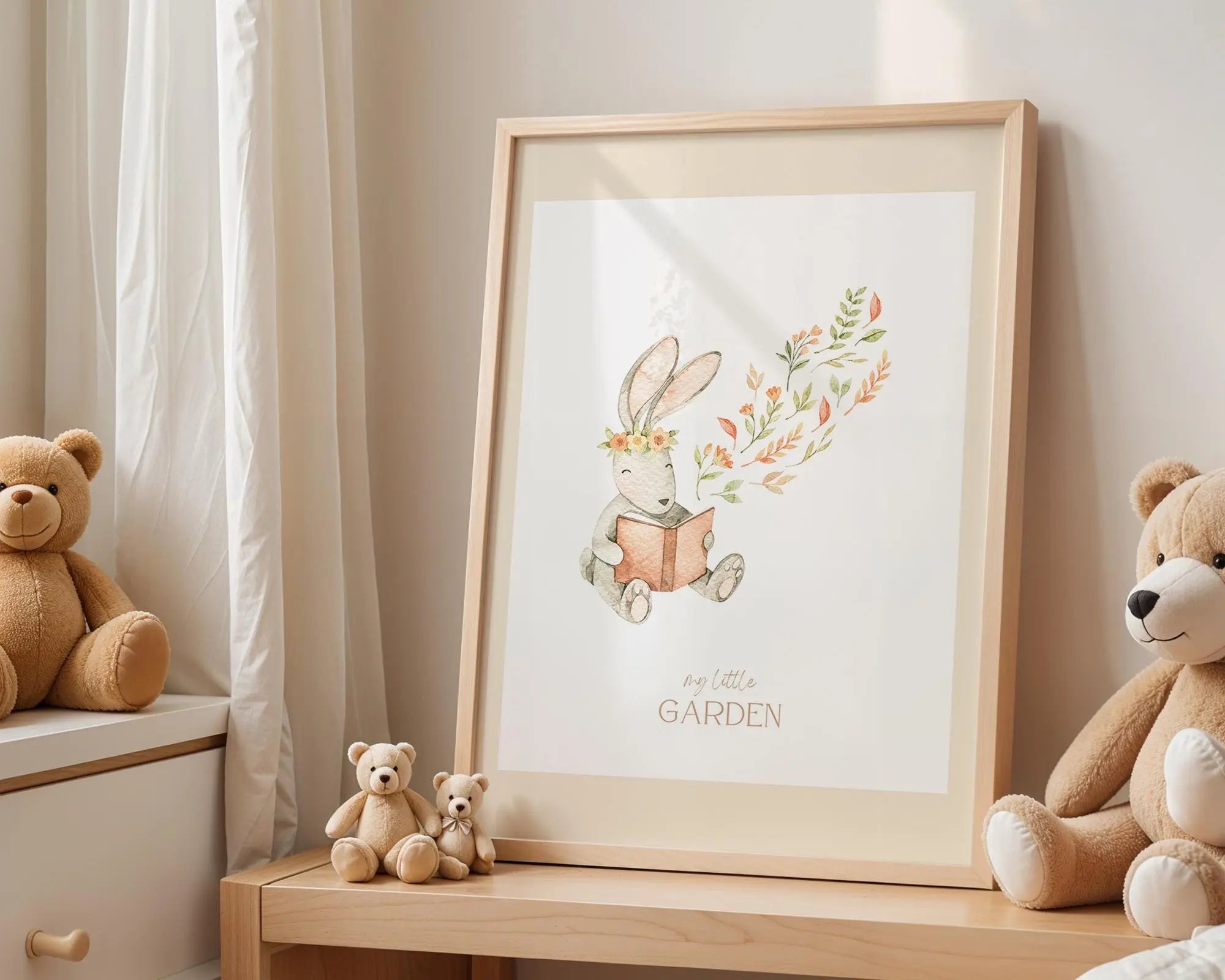Playroom Ideas | Reading Bunny Nursery Print | Storybook Woodland Wall Art wall art print, modern home decor, unframed artwork by Nomad & Nest