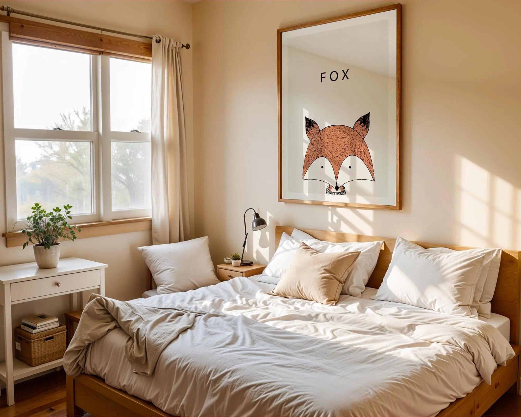Fox Nursery Art Print | Scandinavian Minimalist Animal Poster wall art print, modern home decor, unframed artwork by Nomad & Nest