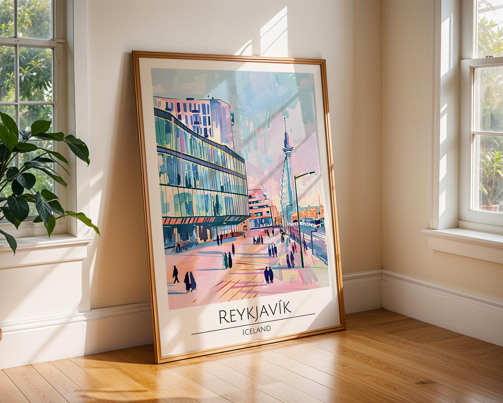 Reykjavik Iceland Art Print | Modern Scandinavian Travel Poster wall art print, modern home decor, unframed artwork by Nomad & Nest