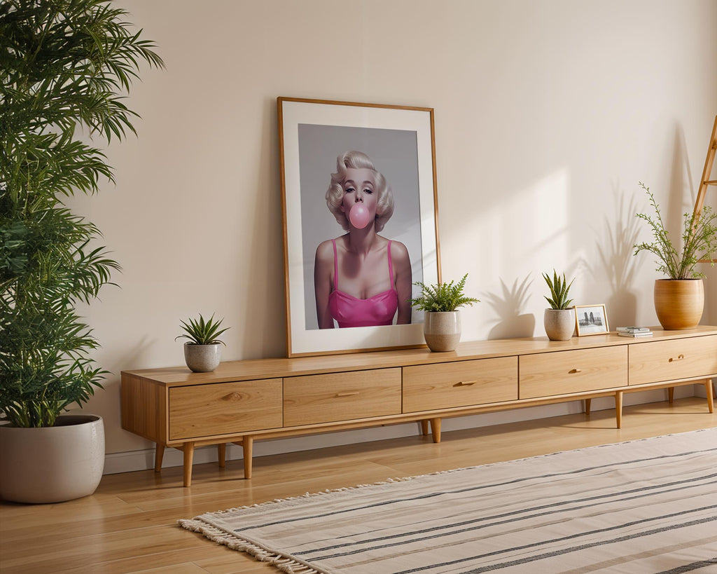 Modern Pop Art | Marilyn Monroe Bubblegum  Print | Retro Glam  Decor wall art print, modern home decor, unframed artwork by Nomad & Nest