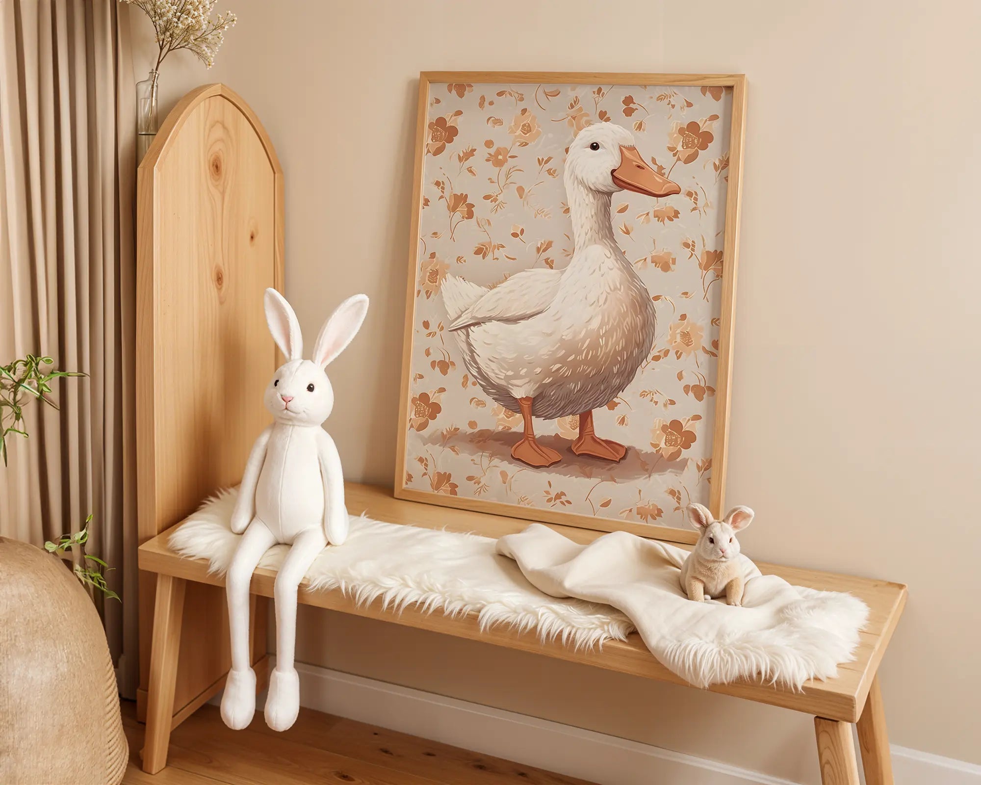Playroom Ideas | Vintage Goose Nursery Wall Art | Neutral Farm Baby Print wall art print, modern home decor, unframed artwork by Nomad & Nest