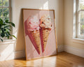 Colourful Prints | Ice Cream Cone Print | Retro Summer Kitchen Wall Art wall art print, modern home decor, unframed artwork by Nomad & Nest