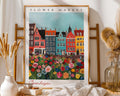 Copenhagen Flower Market Print | Vintage Danish Travel Poster wall art print, modern home decor, unframed artwork by Nomad & Nest