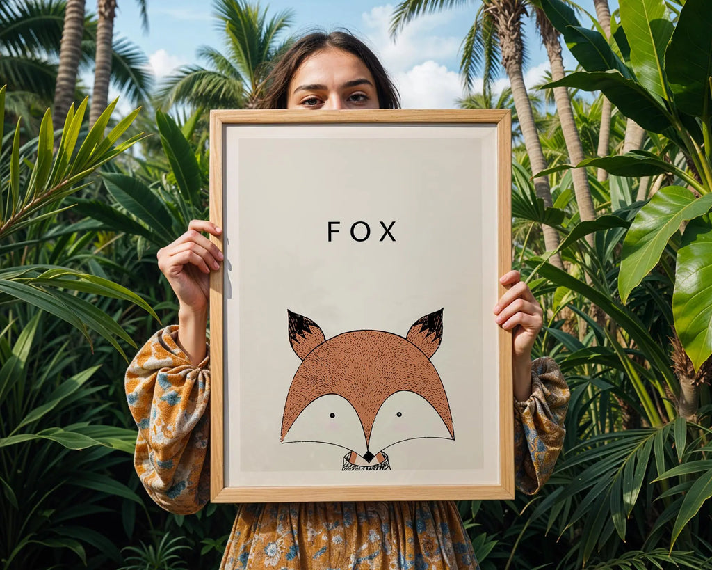 Fox Nursery Art Print | Scandinavian Minimalist Animal Poster wall art print, modern home decor, unframed artwork by Nomad & Nest