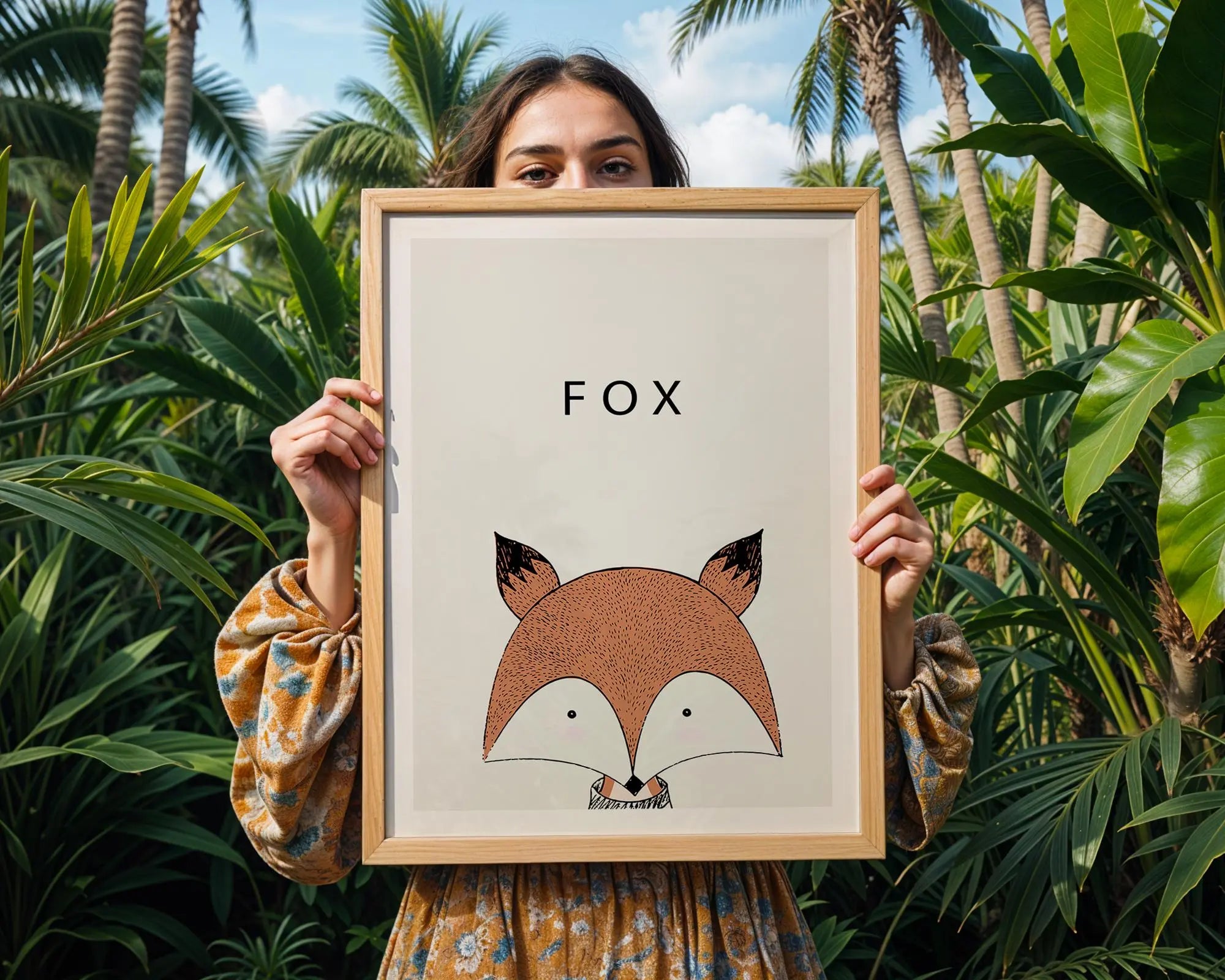 Fox Nursery Art Print | Scandinavian Minimalist Animal Poster wall art print, modern home decor, unframed artwork by Nomad & Nest