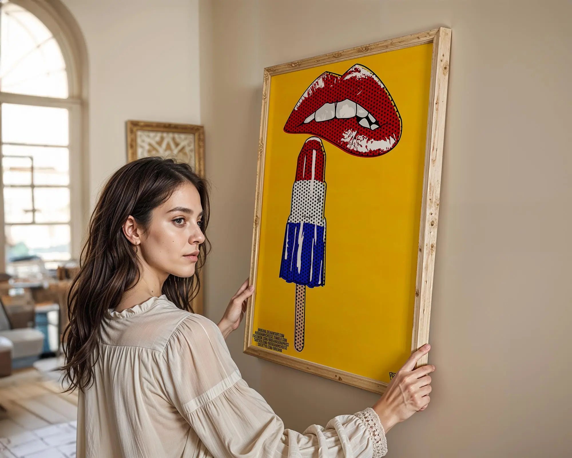 Modern Pop Art | Lips & Rocket Ice Lolly Print | Retro Kitchen Bar Decor wall art print, modern home decor, unframed artwork by Nomad & Nest