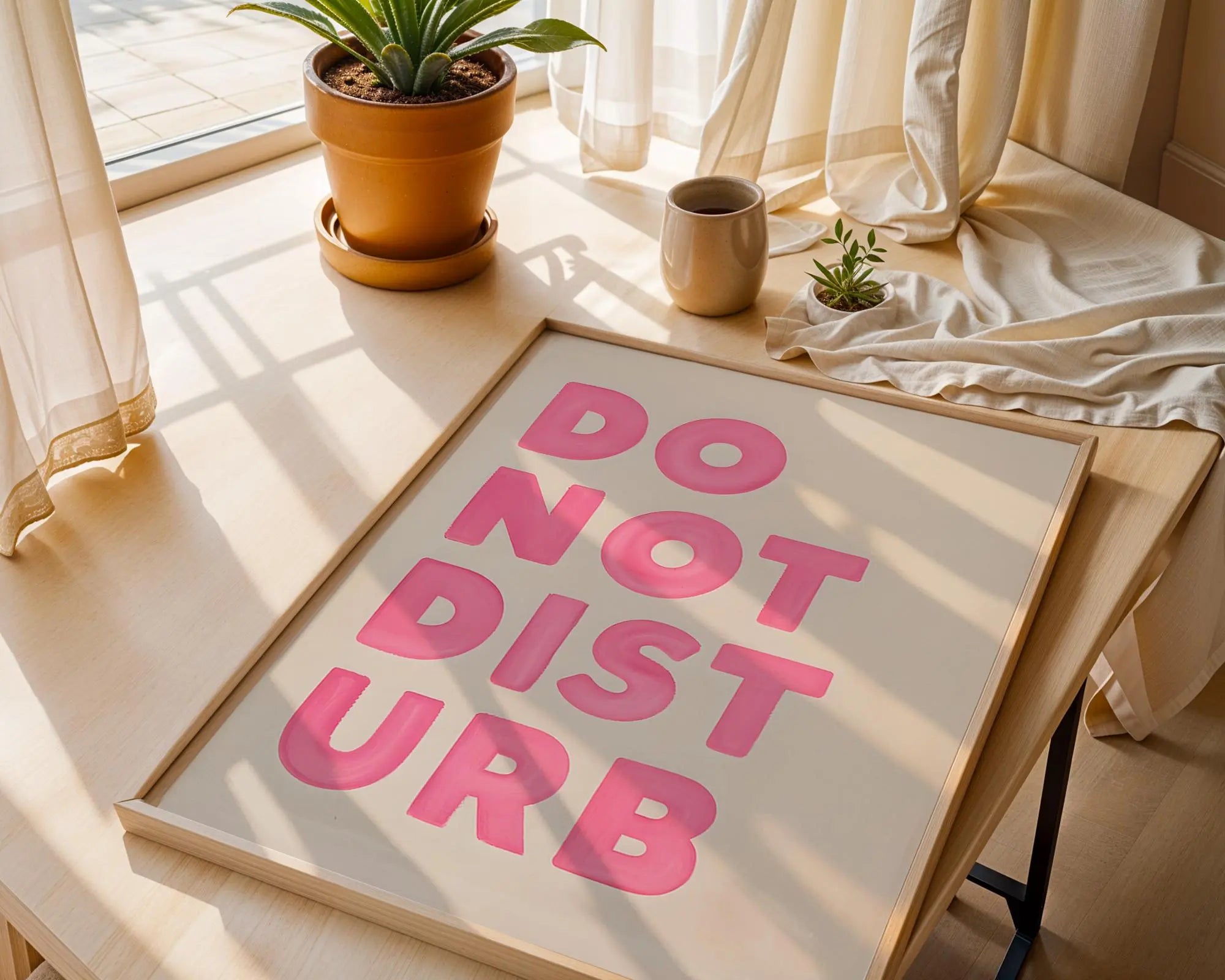 Do Not Disturb Print | Pink Typography, Minimal Art wall art print, modern home decor, unframed artwork by Nomad & Nest