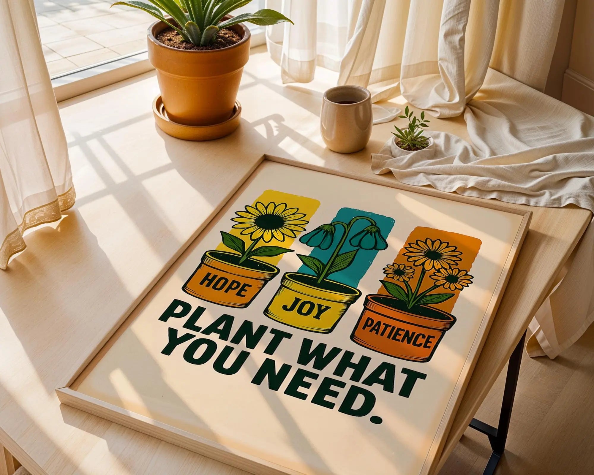 Positive Emotion | Hope Joy Patience Botanical Print – Inspirational Wall Art wall art print, modern home decor, unframed artwork by Nomad & Nest